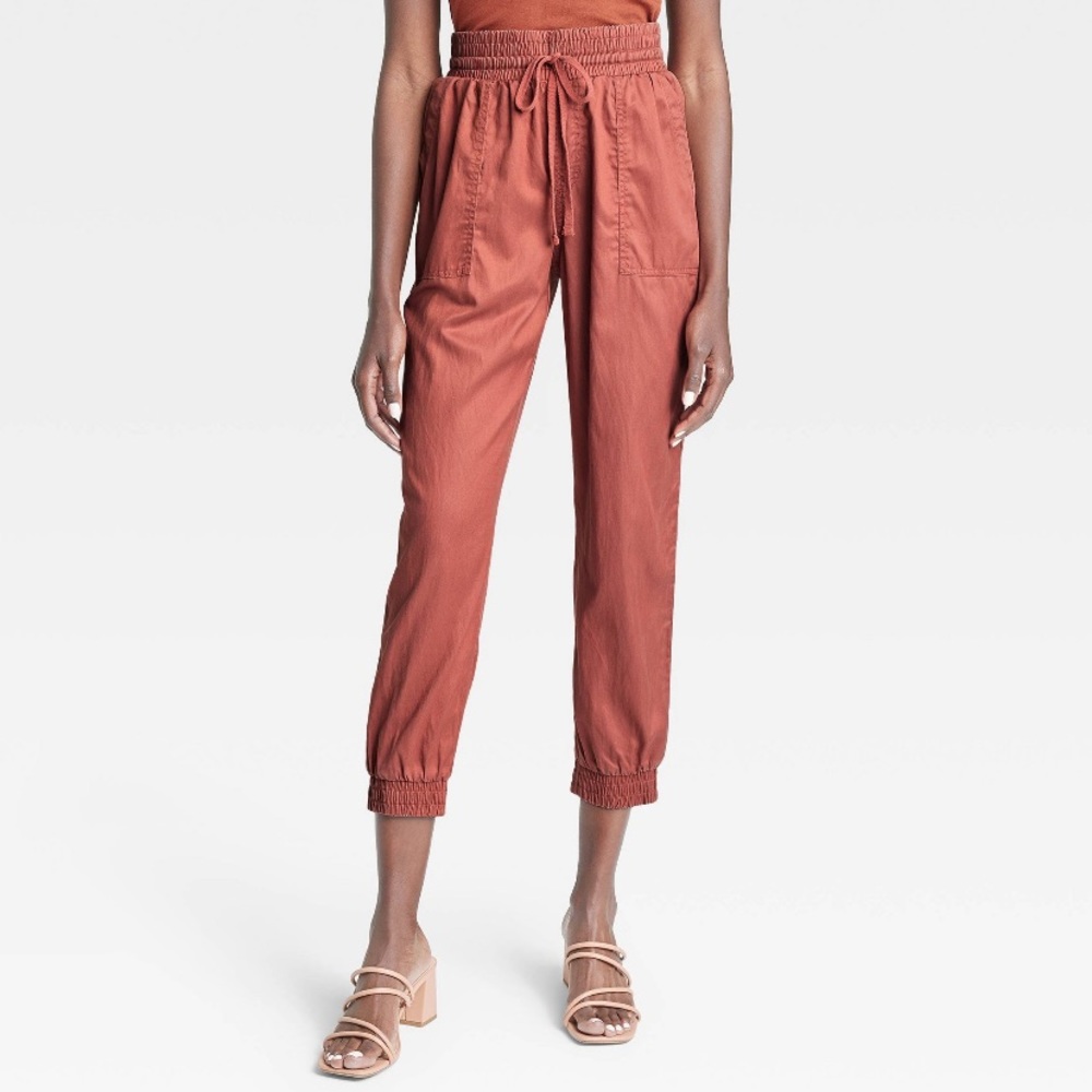 Women's High-Rise Ankle Jogger Pants -
A New Day™ Rust L.       NWT